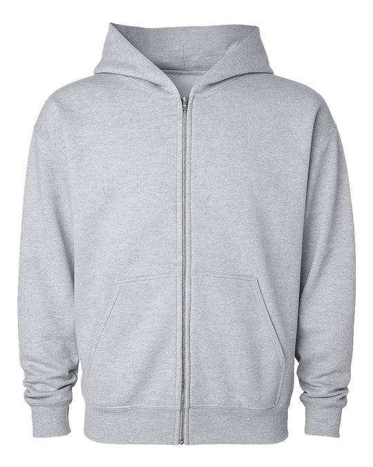GREY HEATHER FULL ZIP HOODIE