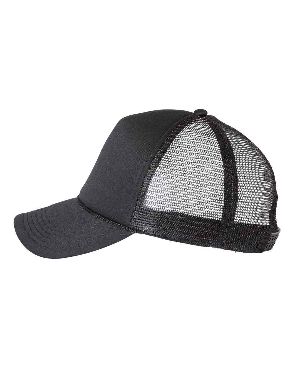 Black/Black Foam Mesh-Back Trucker Cap