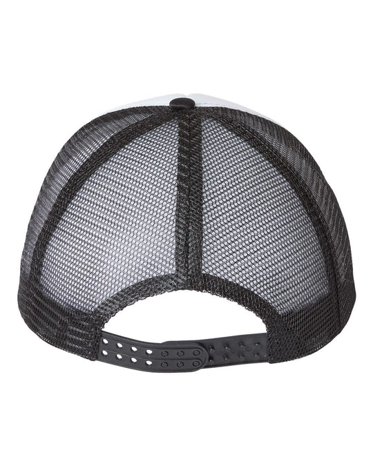White/Black Foam Mesh-Back Trucker Cap
