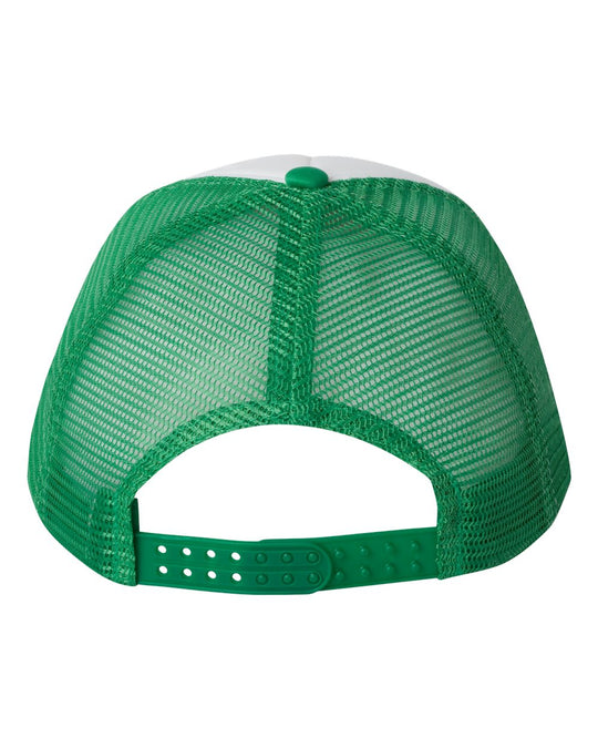 White/Kelly Foam Mesh-Back Trucker Cap