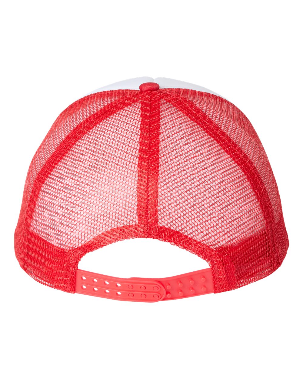 White/Red Foam Mesh-Back Trucker Cap