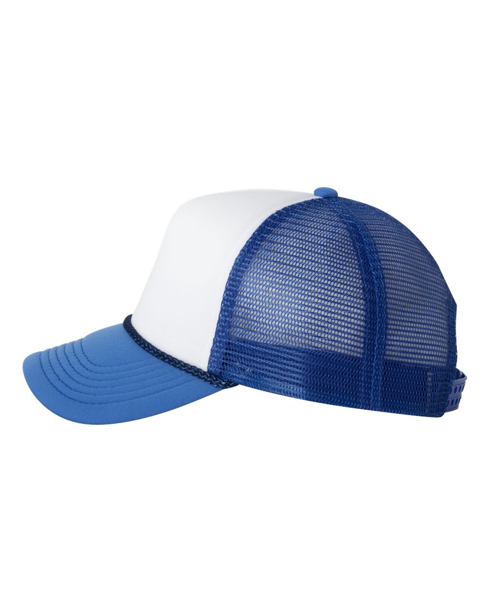 White/Royal Foam Mesh-Back Trucker Cap