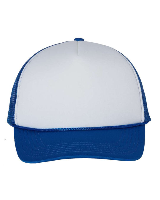 White/Royal Foam Mesh-Back Trucker Cap